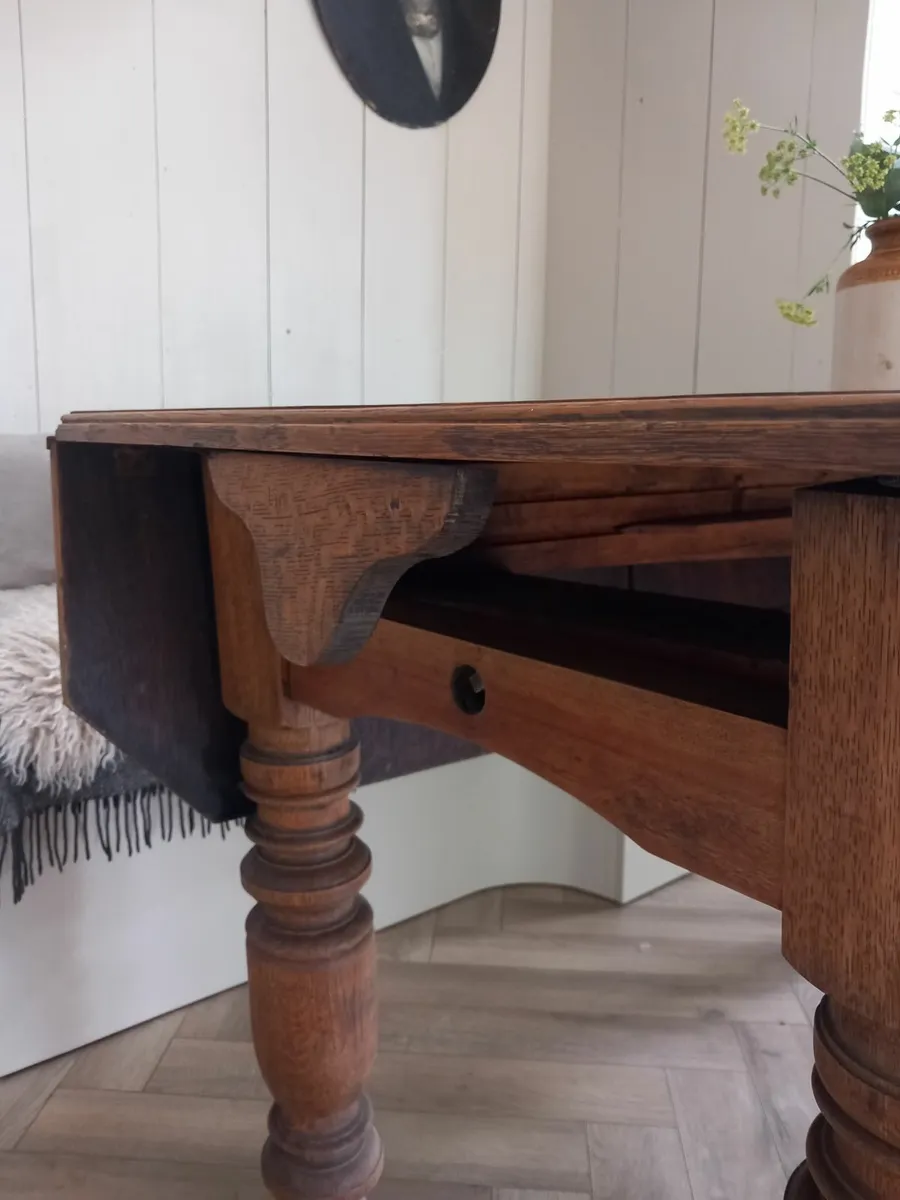 Antique solid oak table - Image 2