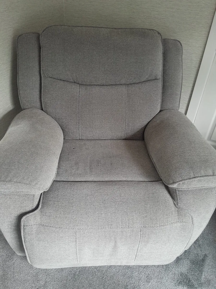 Grey fabric recliner chair - Image 1