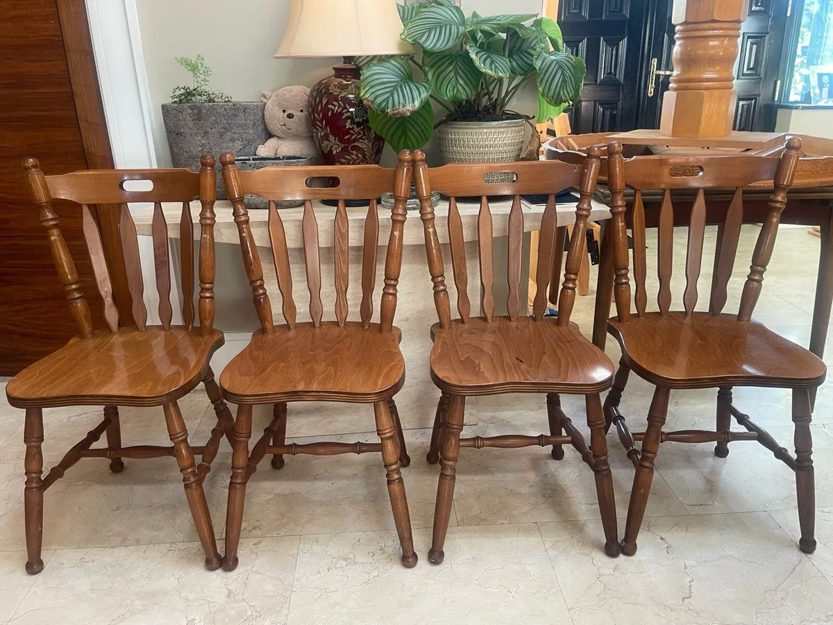 4 x Beautiful Wooden Kitchen Dining Chairs - Image 1