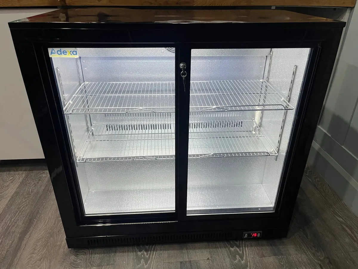 Back bar cooler 2 sliding doors 220 litres Black | - Image 1