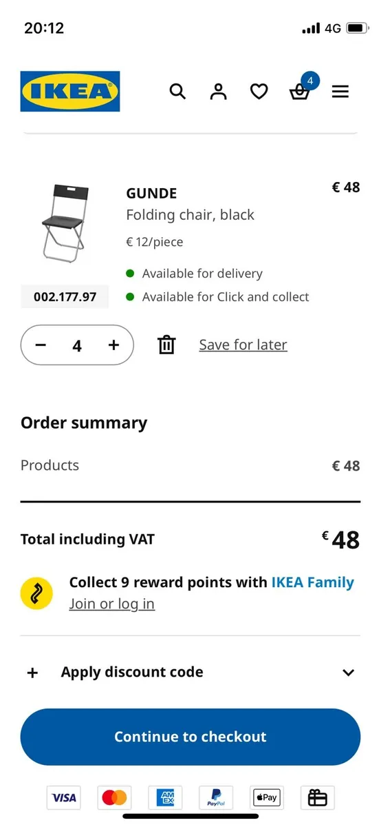 4 Ikea foldable chairs (new) - Image 2