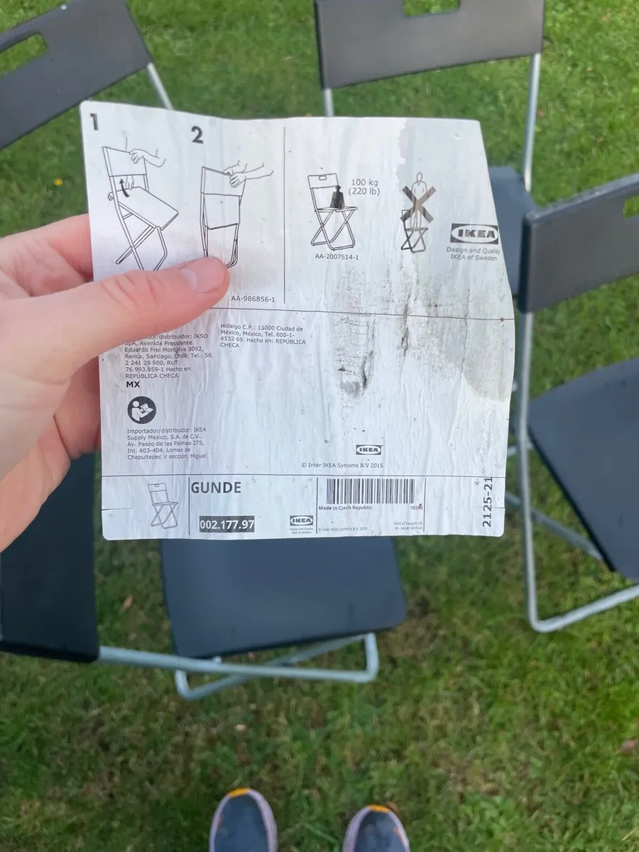 4 Ikea foldable chairs (new) - Image 4