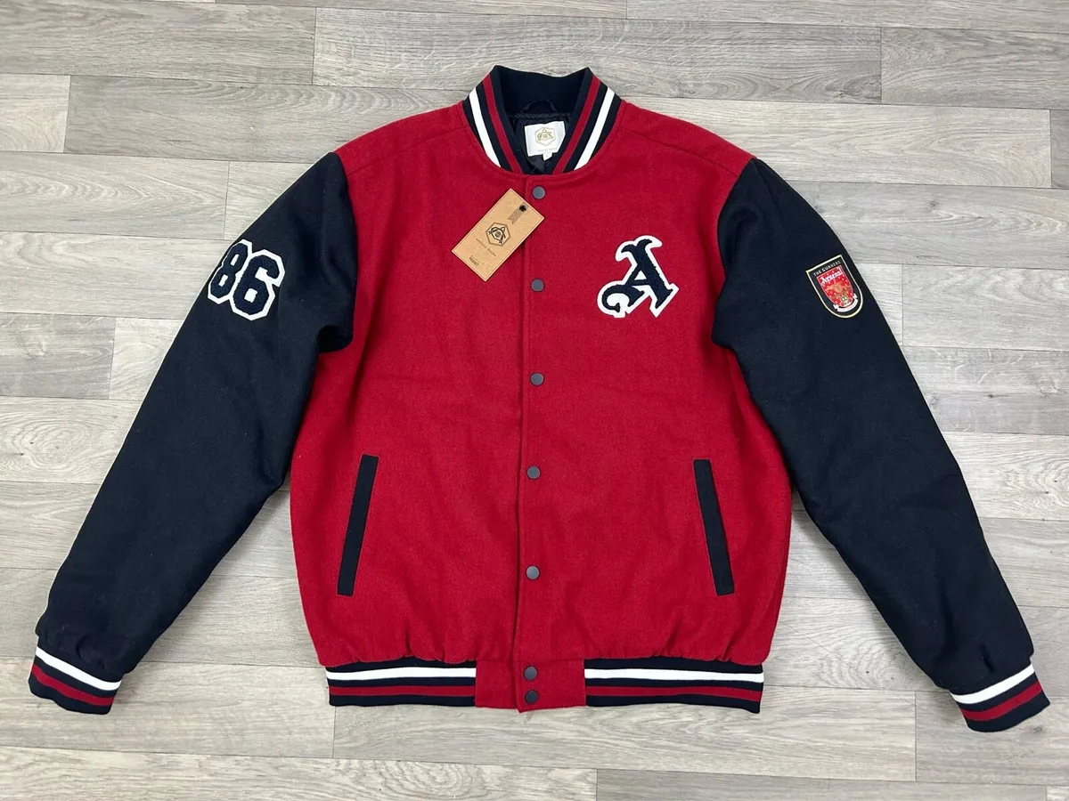 NEW Official Arsenal Retro Crest Varsity Jacket - Image 1