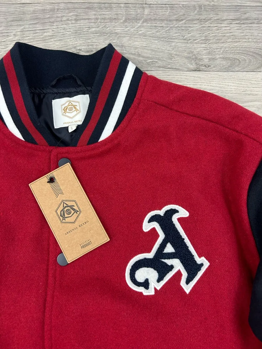 NEW Official Arsenal Retro Crest Varsity Jacket - Image 4