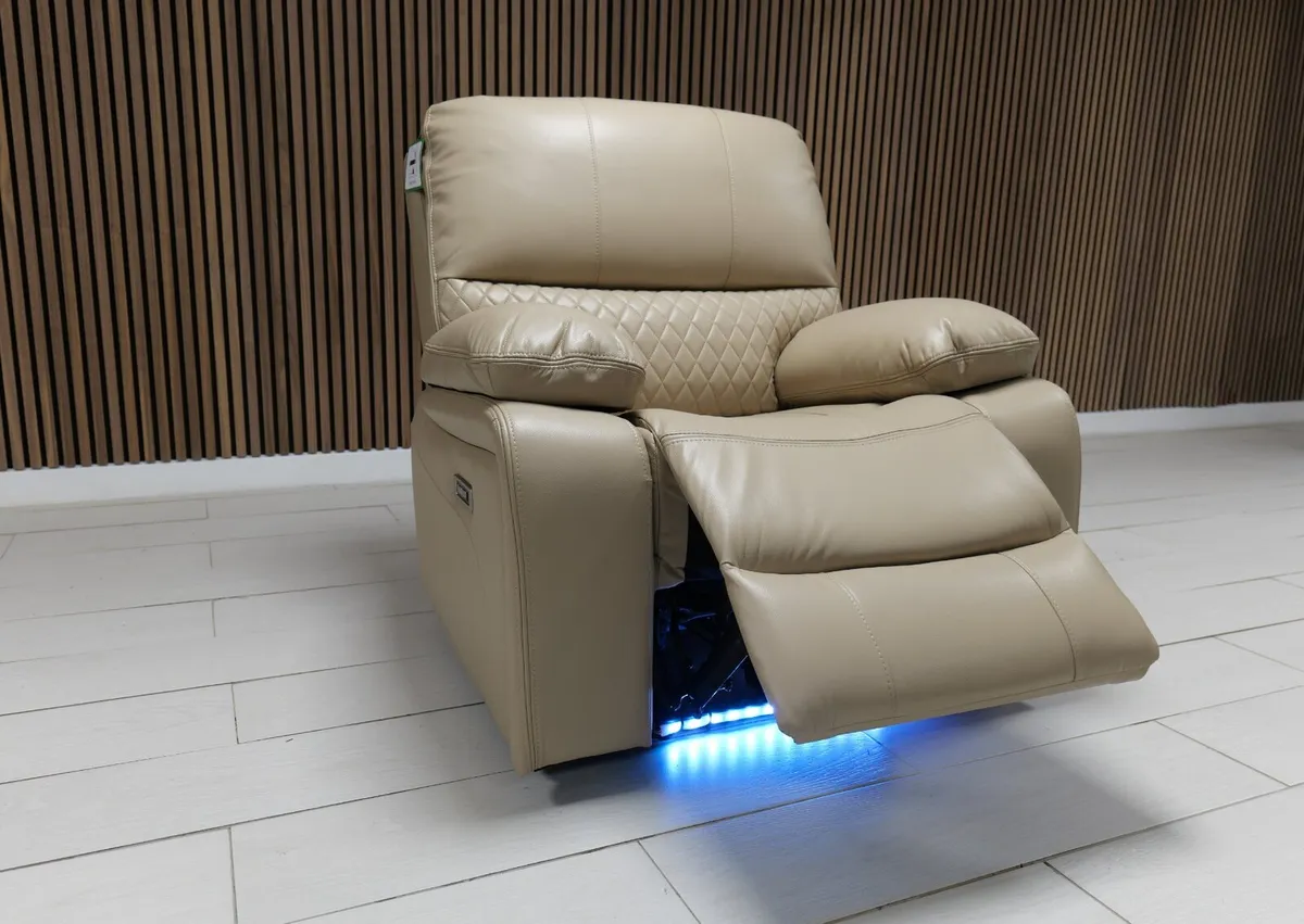 Rita 3+1 Electric Leather Recliner With LED Light - Image 4