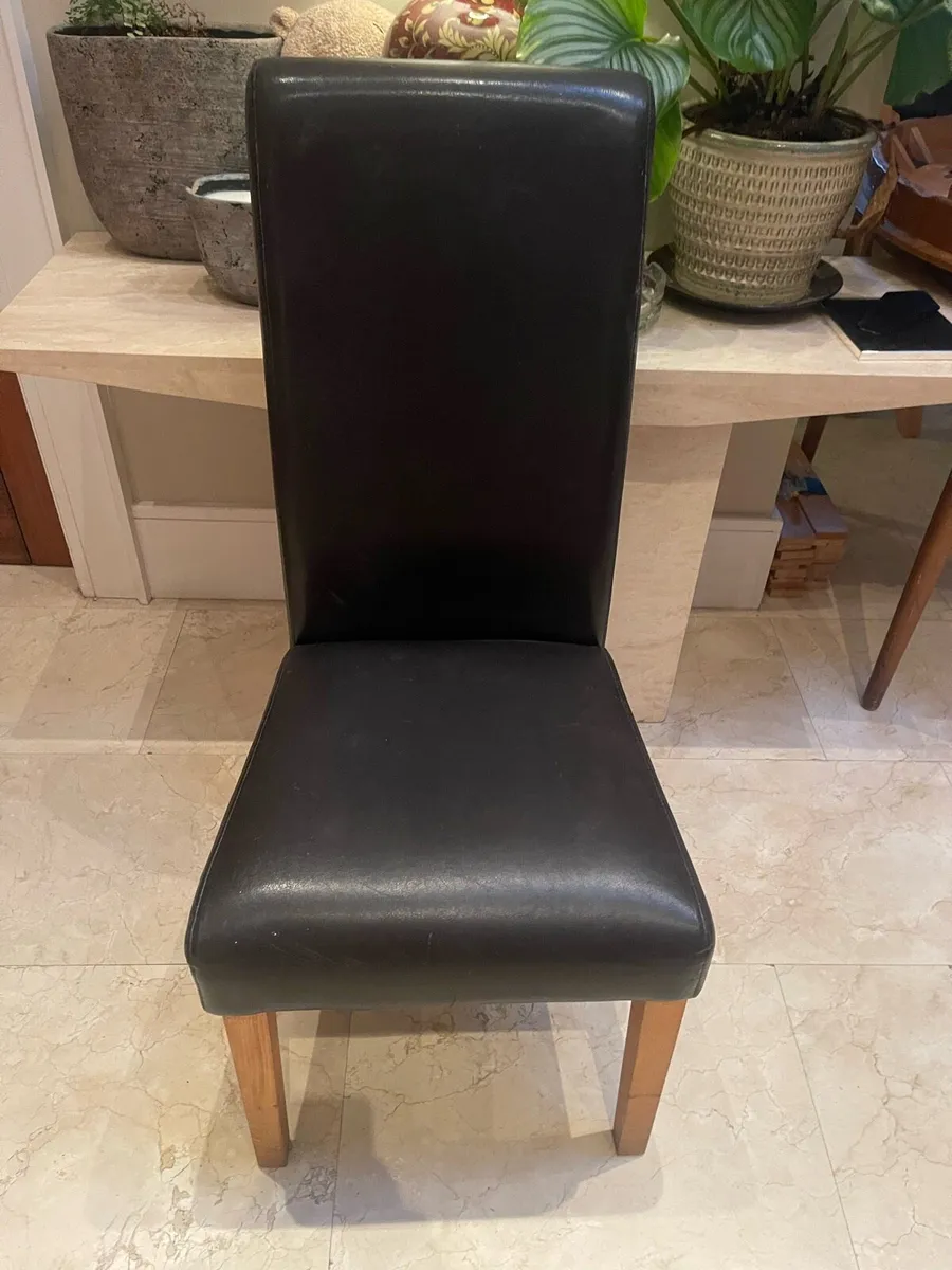 Quality High Back Leather Dining Chair - Deliver - Image 1