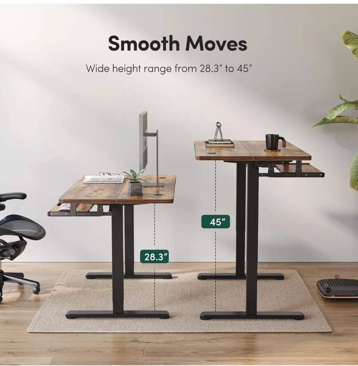 Height Adjustable Electric Standing Desk with Keyb - Image 4