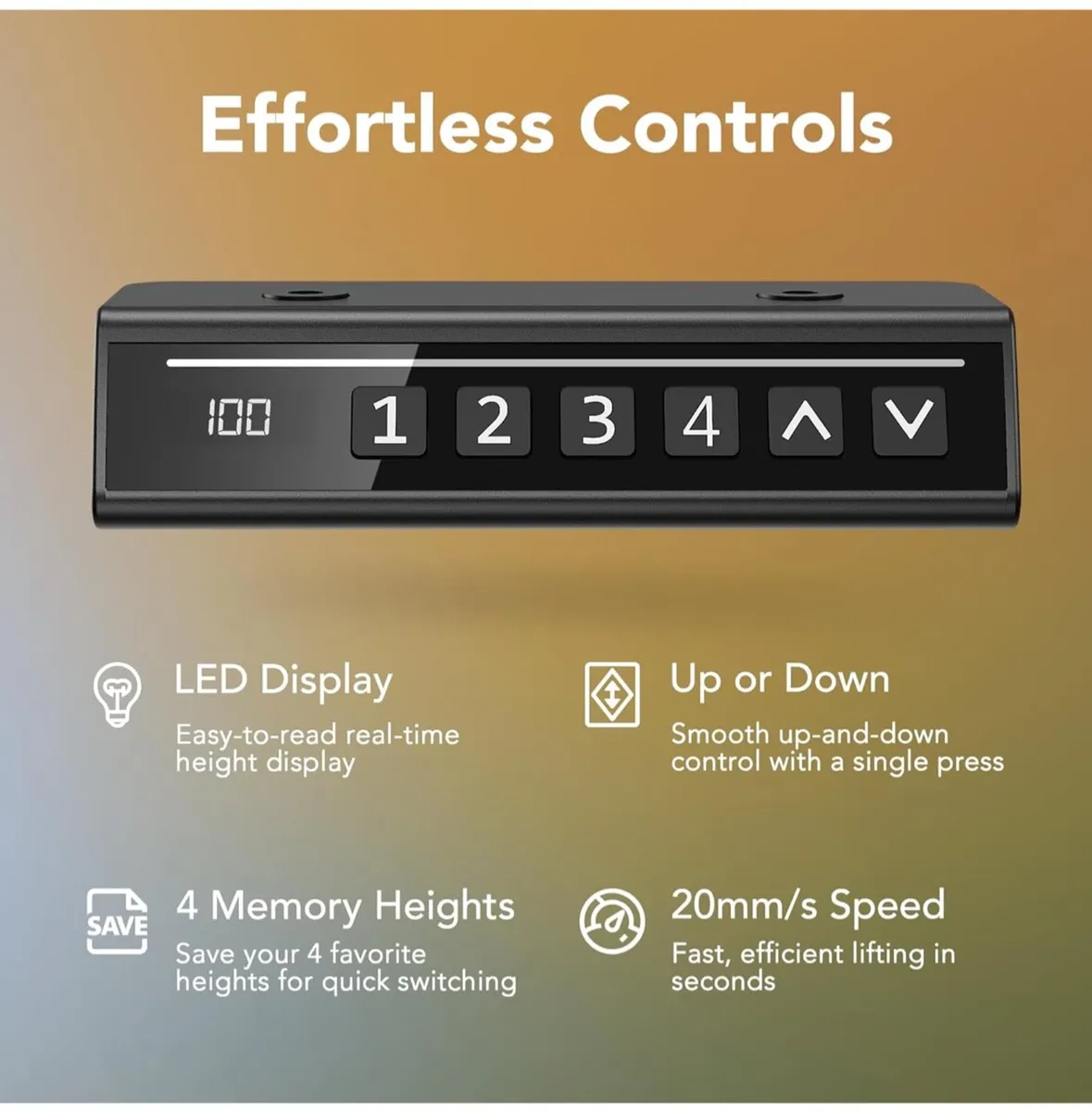 80 cm Electric Standing Desk Adjustable Height, 4 - Image 4