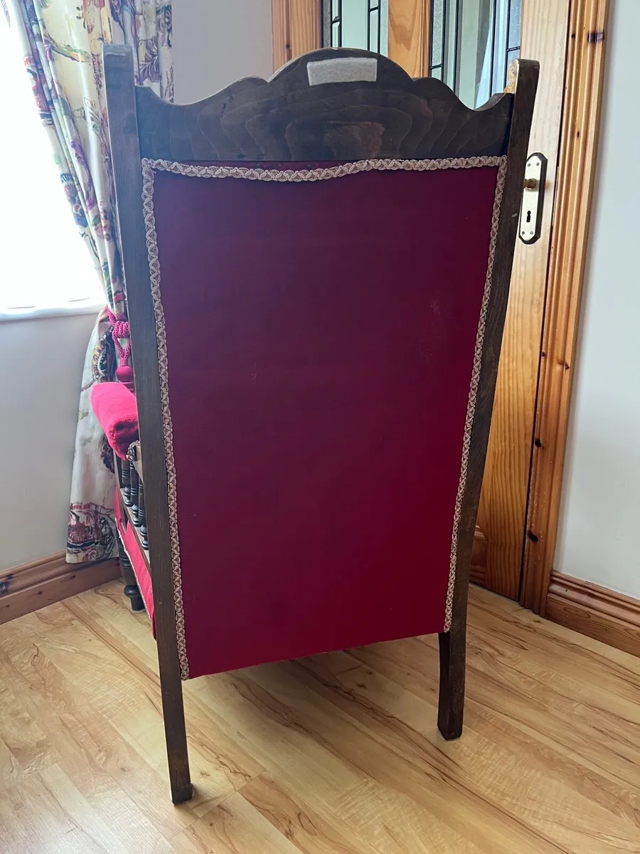 Red Velvet Armchair - Image 2