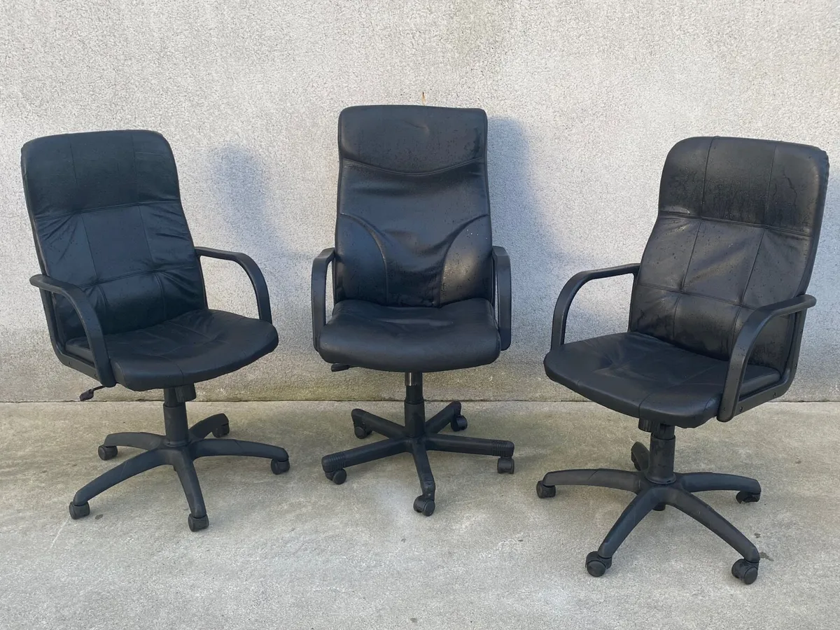3leather office chairs - Image 1
