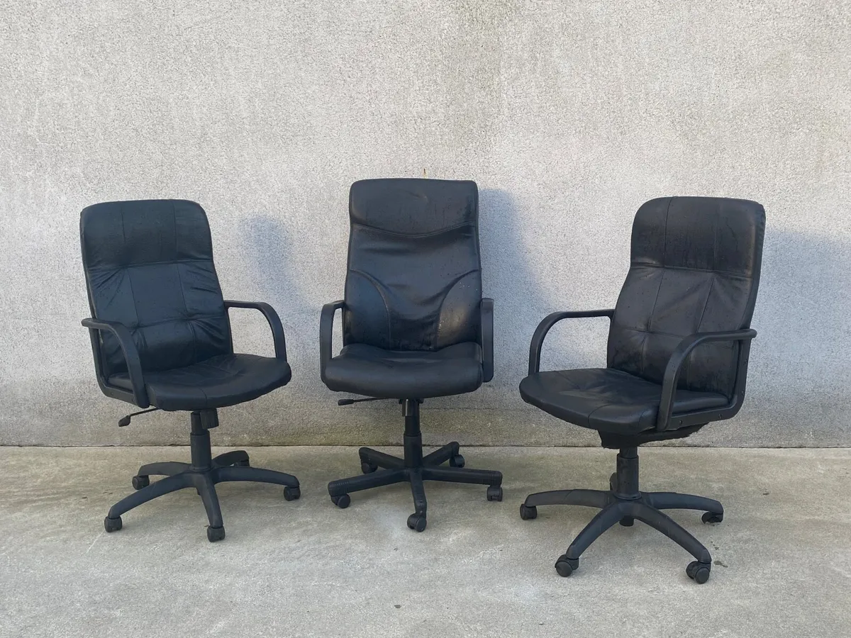 3leather office chairs - Image 3