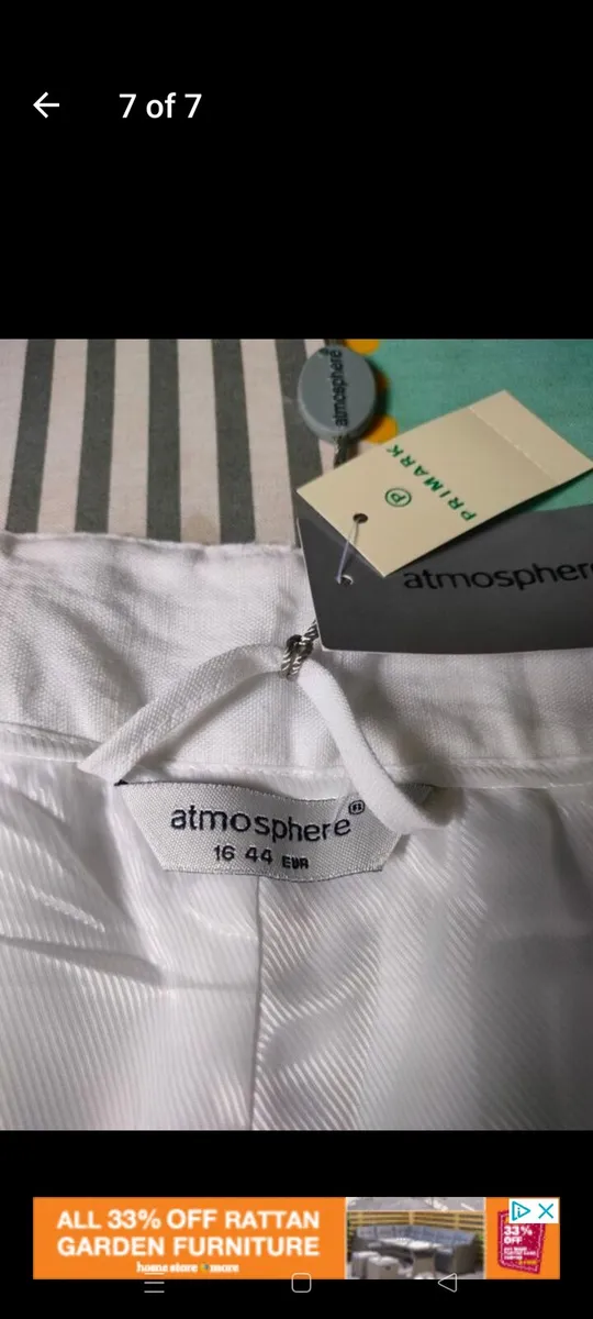 Ladies white,, linen trousers, new with tags - Image 4