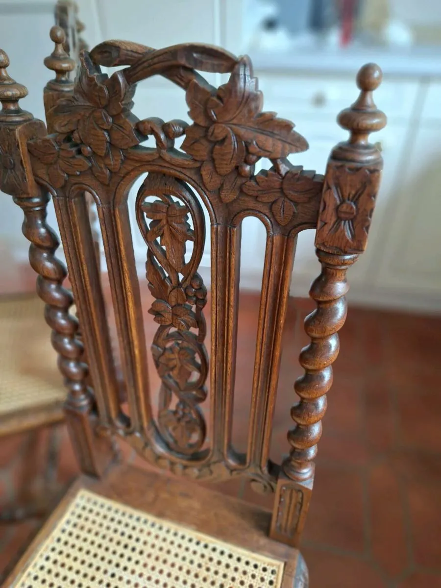 Decorative hand carved chairs (pair) - Image 3