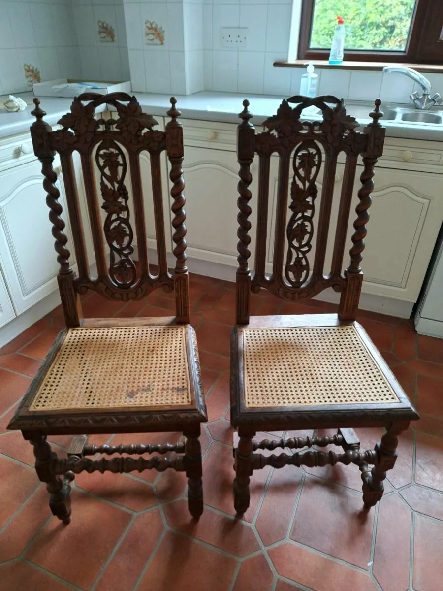 Decorative hand carved chairs (pair) - Image 1