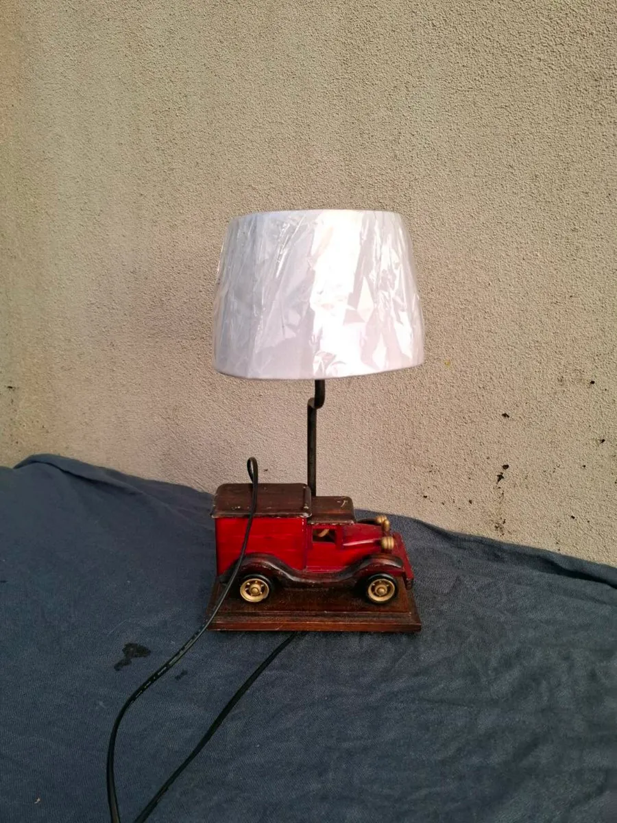 Wood car bedside lamp postage possible - Image 1