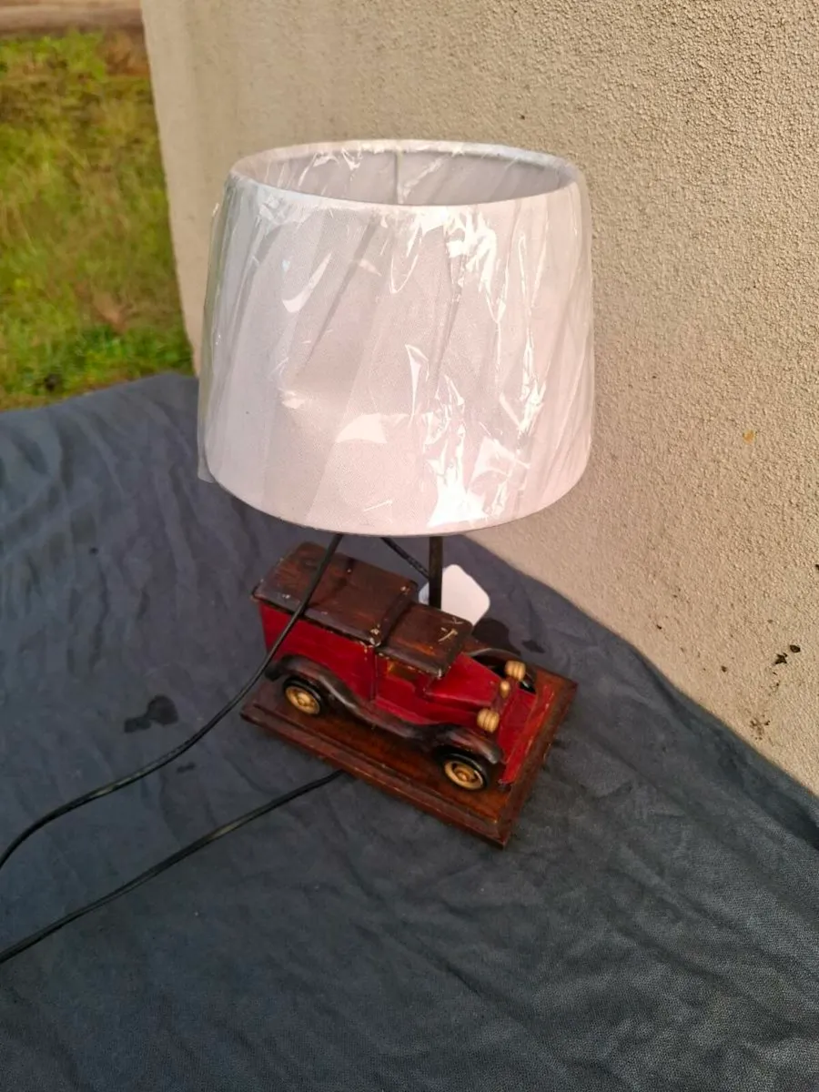 Wood car bedside lamp postage possible - Image 2