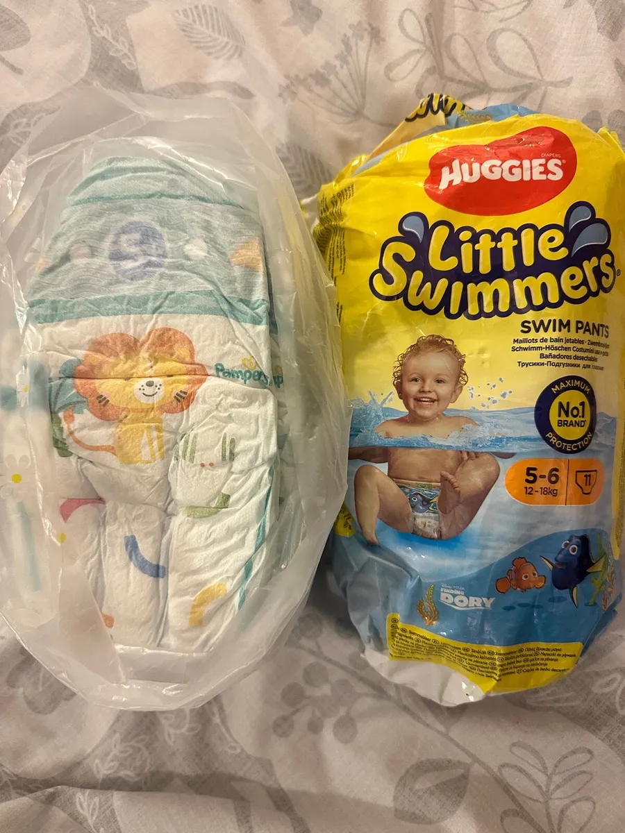 Pampers nappies, swim panties