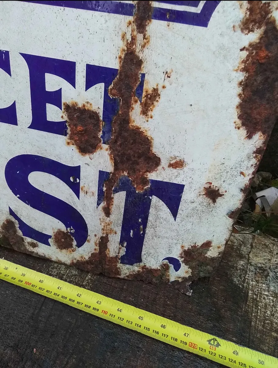 Huge Antique 1900s Belfast enamel sign - Image 2