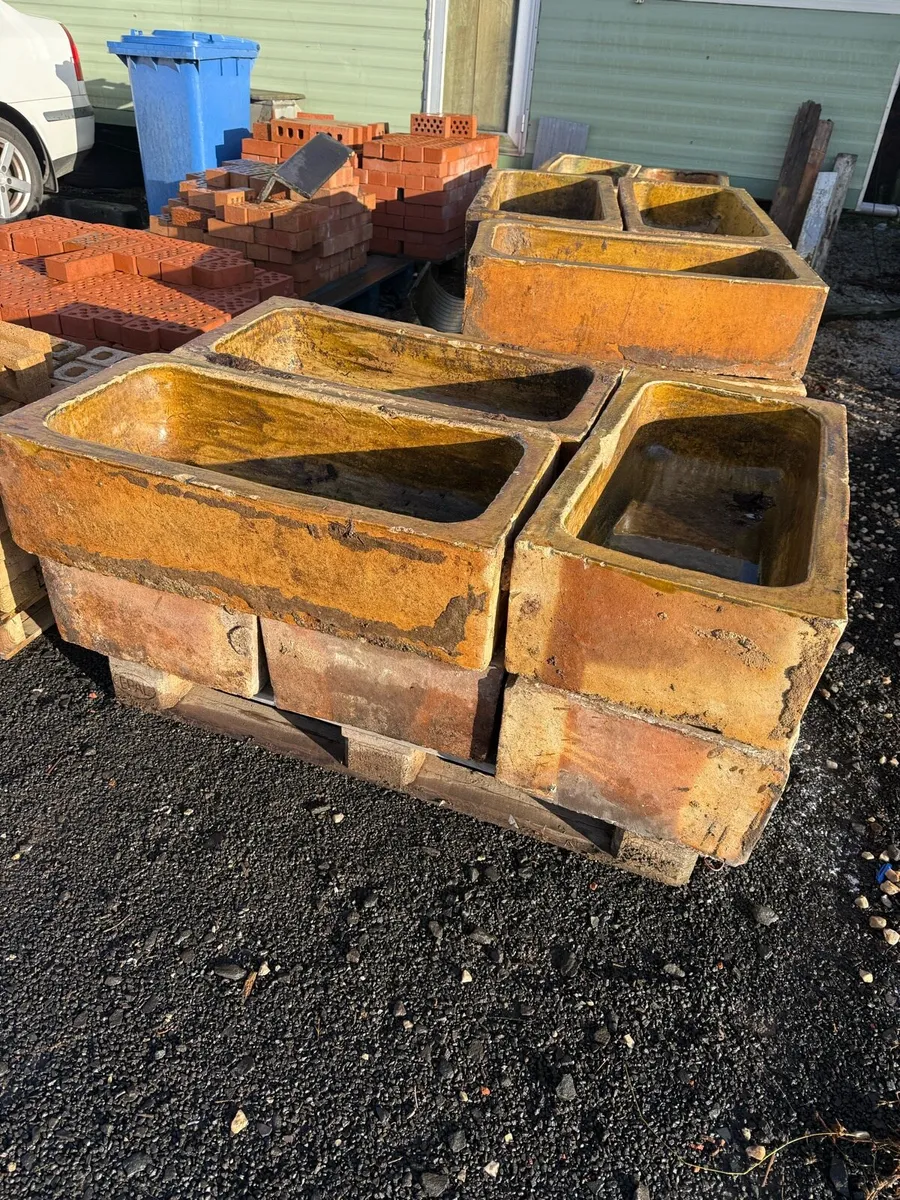 Matching salt glazed troughs or planters. - Image 1