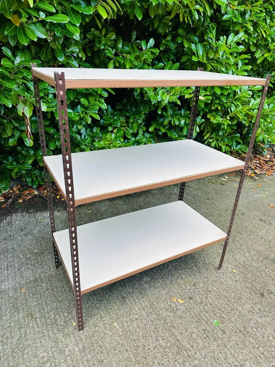5 RACKING SHELVING UNITS HEAVY DUTY STEEL - Image 2