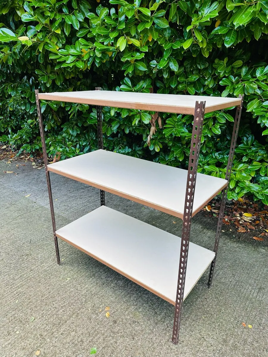 5 RACKING SHELVING UNITS HEAVY DUTY STEEL - Image 4