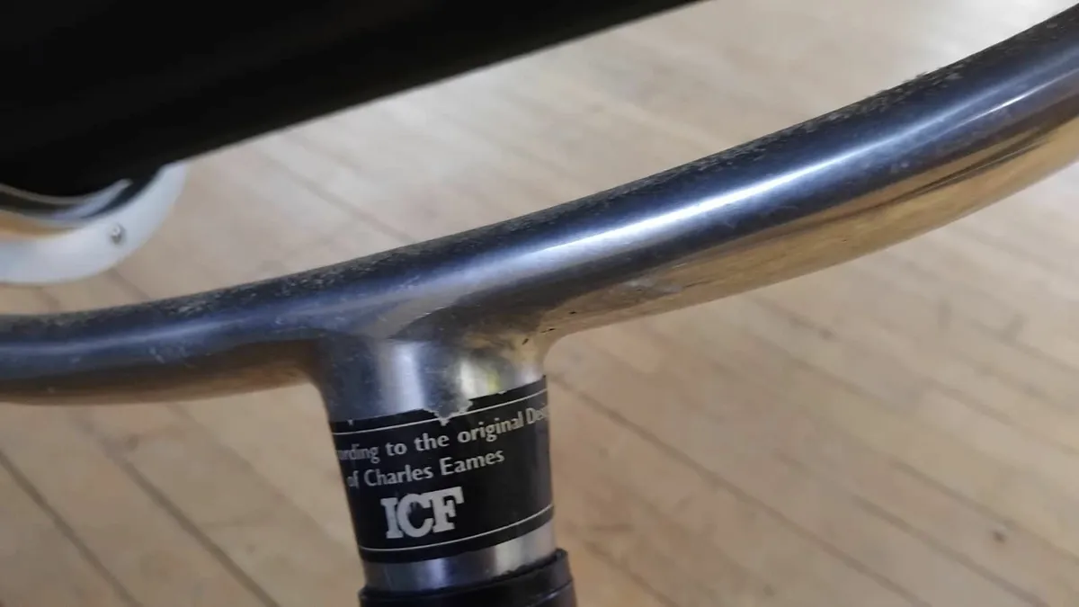 Two metal office Chairs - ICF AND EAMES stickers - Image 2