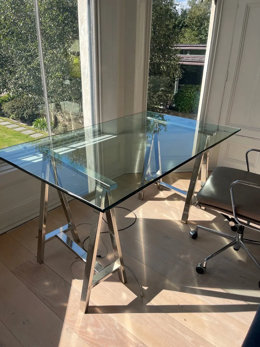 Large architect glass table - Image 1