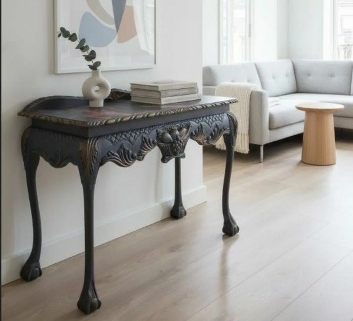 Artisan Canvas Console Table – Hand-Painted - Image 1