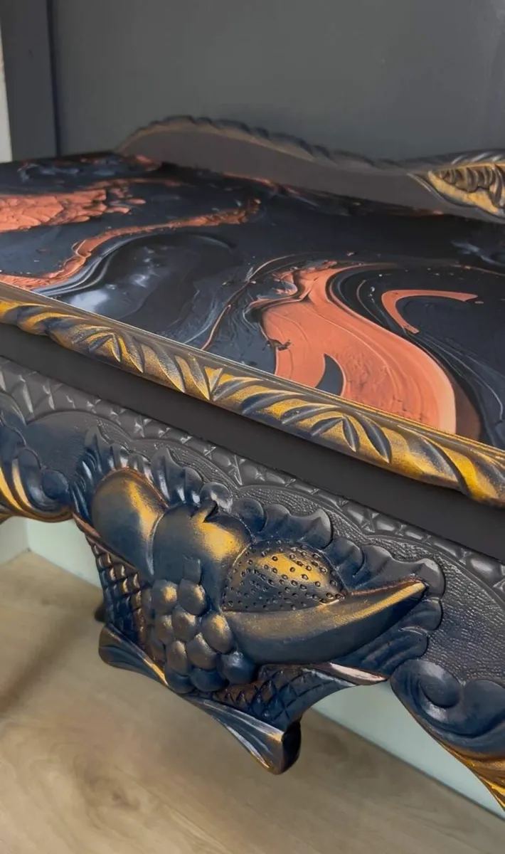 Artisan Canvas Console Table – Hand-Painted - Image 3