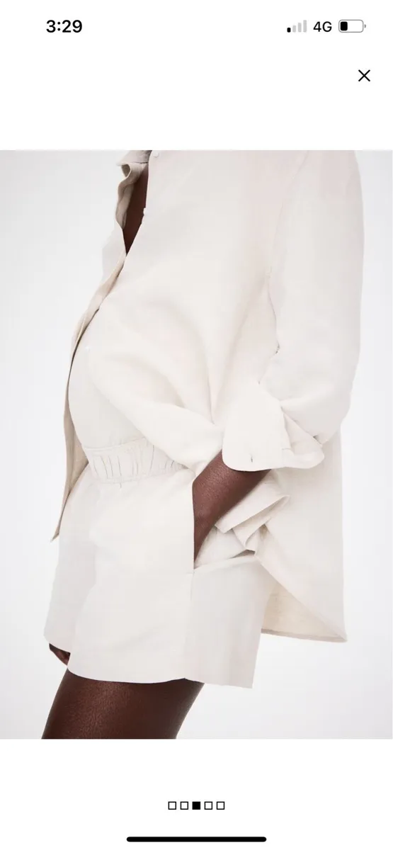 Maternity linen shorts beige - Image 2