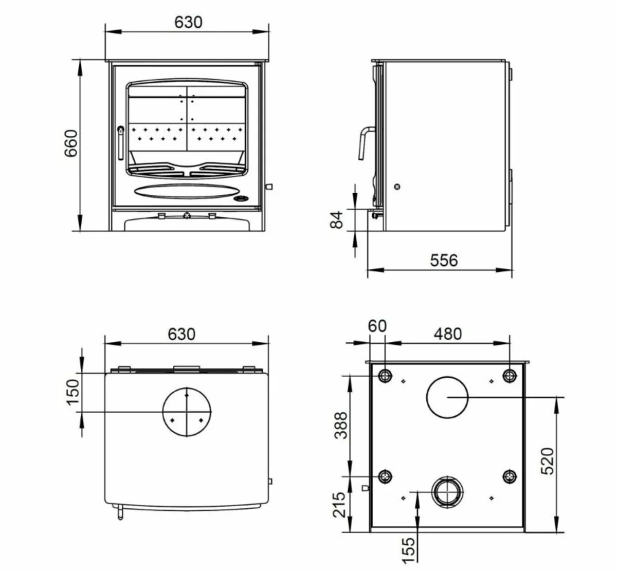 21kw Boiler Stove - Matt Black - Image 2