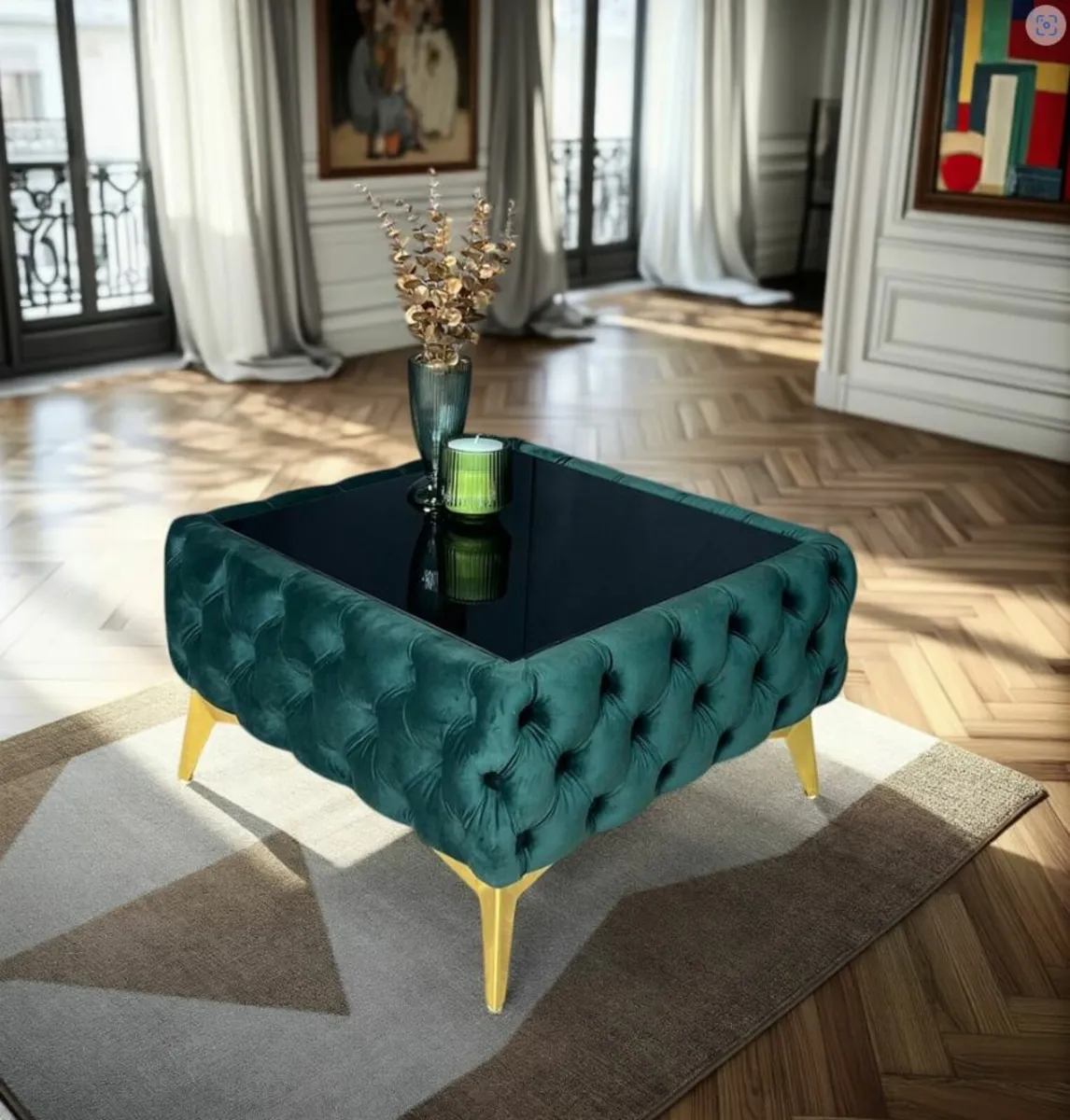 Sale ! Velvet Chesterfield Coffee - Image 4