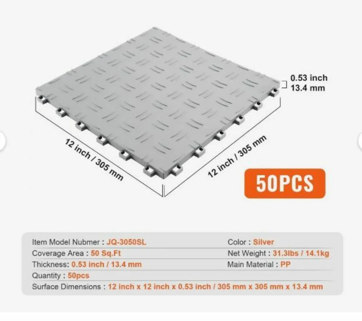 Garage Tiles Interlocking, 12 x 12 x 0.53 inch 50 - Image 4