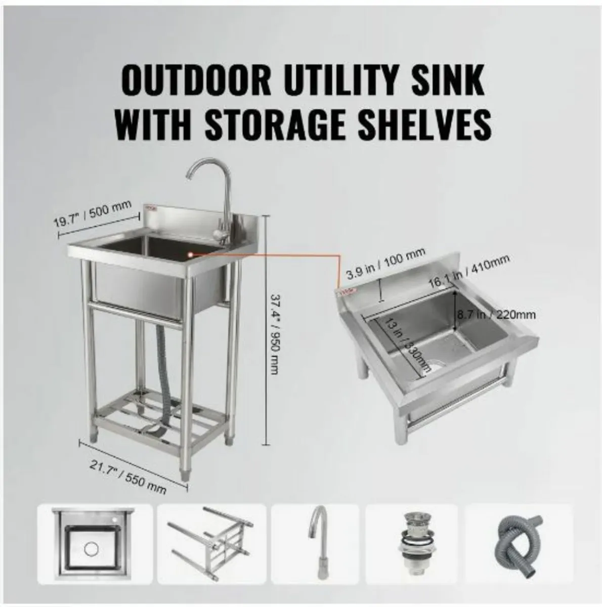Stainless Steel Utility Sink - Image 2