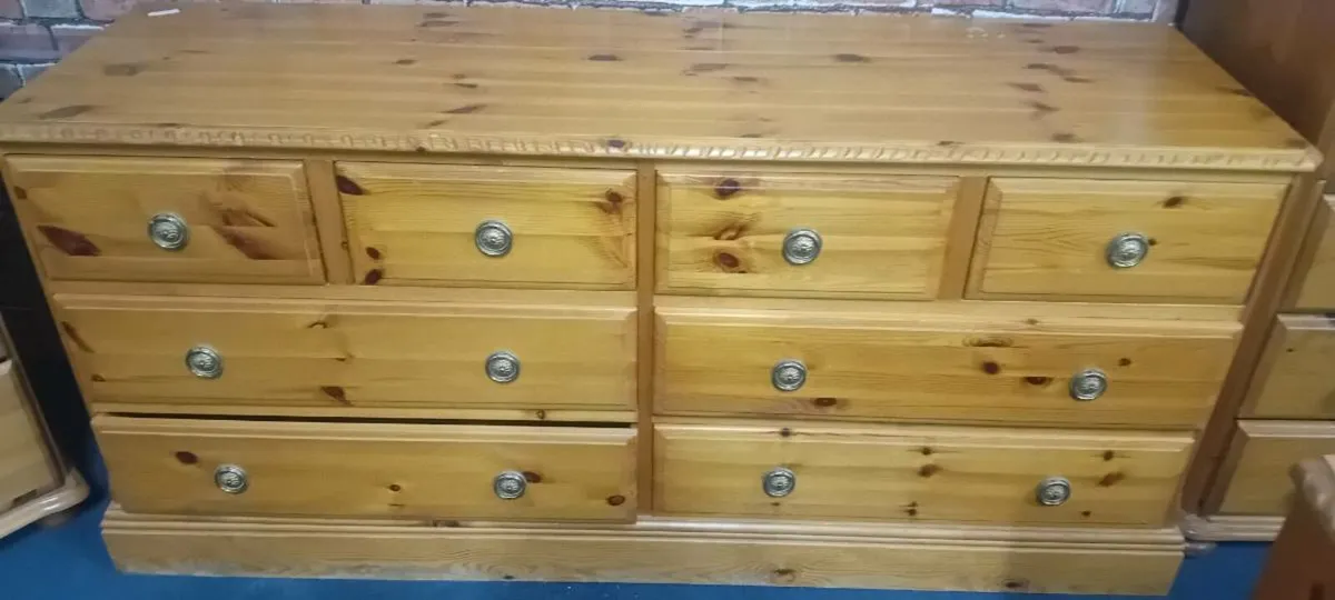 Solid Pine Double Chest Of Drawers - Image 1