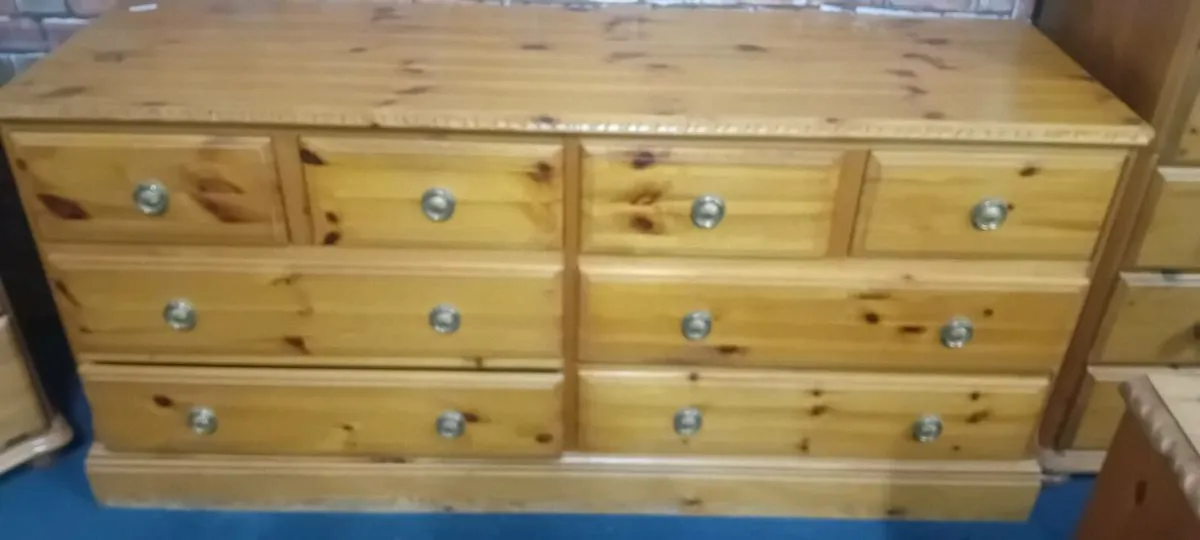 Solid Pine Double Chest Of Drawers - Image 2