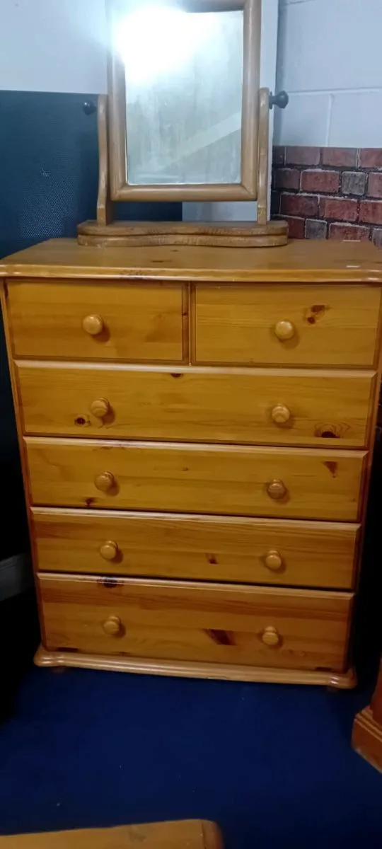 Tall Solid Pine Chest Of Drawers
