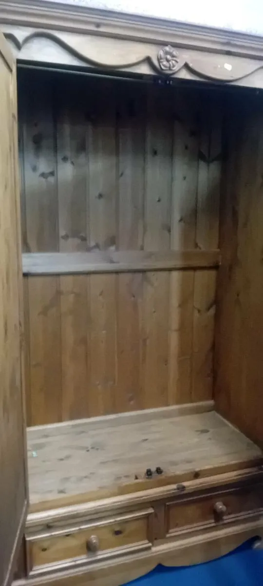 Large Decorative Rustic Pine Wardrobe - Image 2