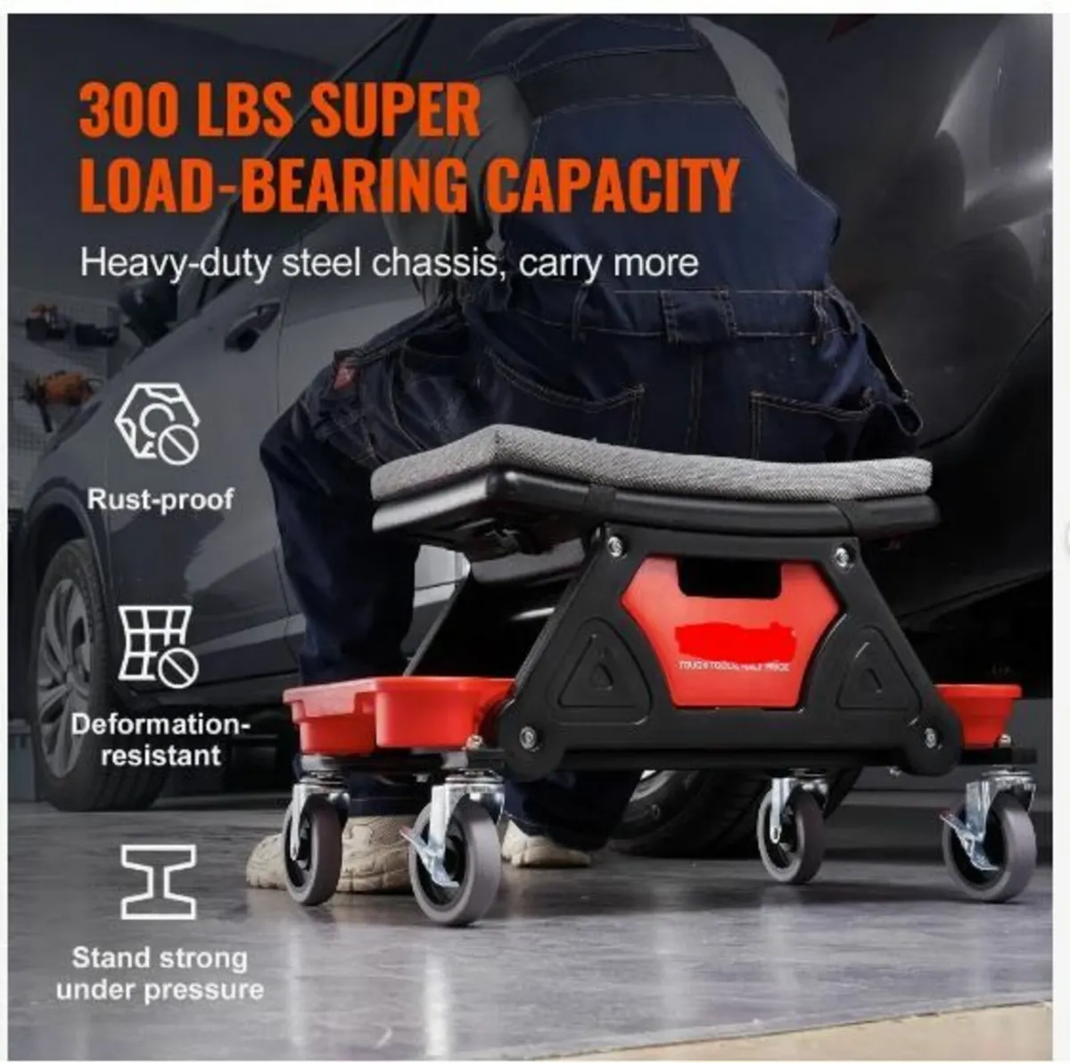 Mechanics Stool, 136.1kg Capacity - Image 3
