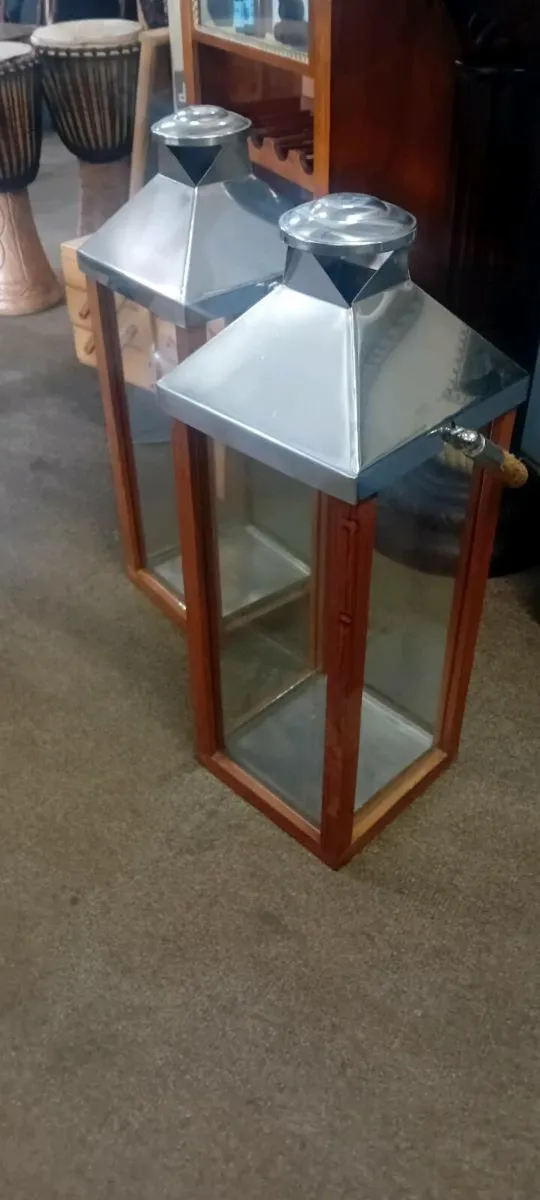 Pair Of New Glass Lanterns