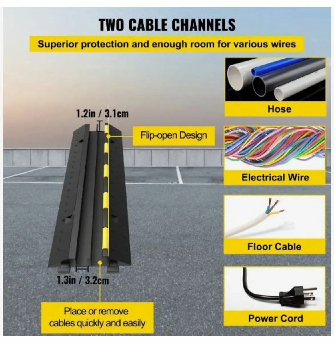 Cable Protector 101x24.5x5cm 3 Pack - Image 3