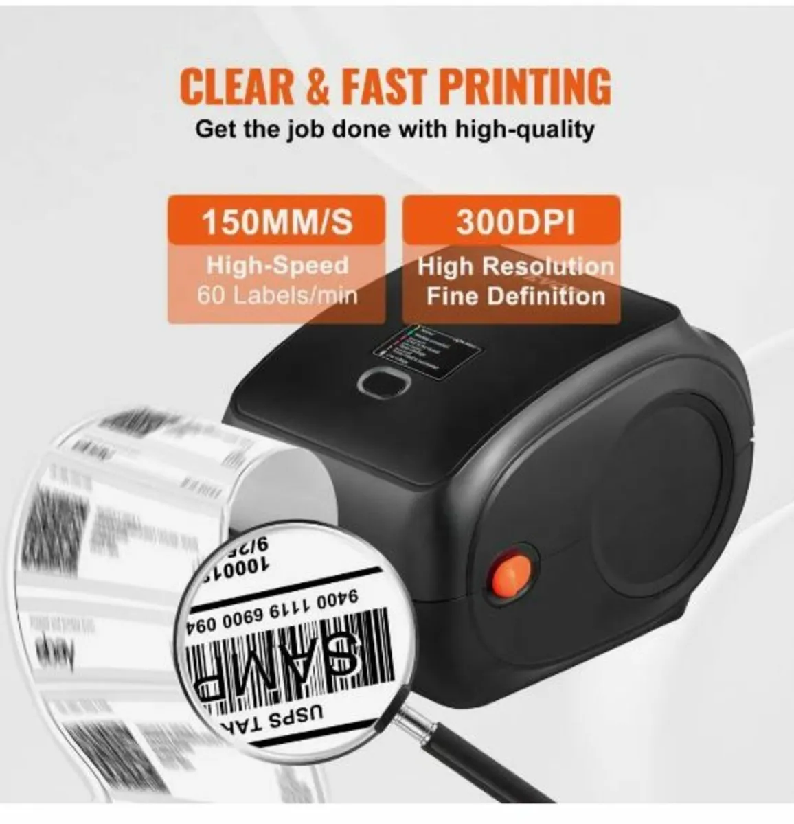 Thermal Label Printer 4x6 300DPI USB/Bluetooth - Image 4
