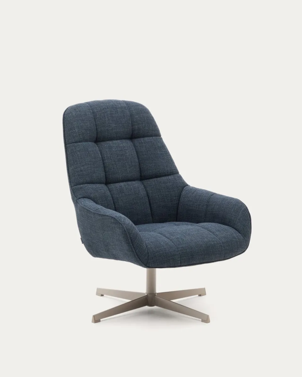 Kave Home Jaspe blue swivel armchair - Image 1