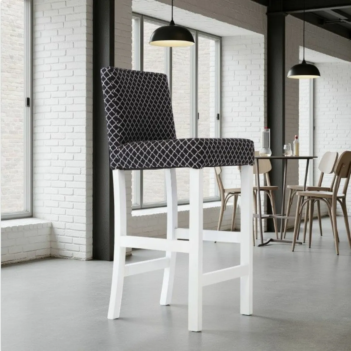 Vienna Upholstered Wooden Bar Stool - Image 1