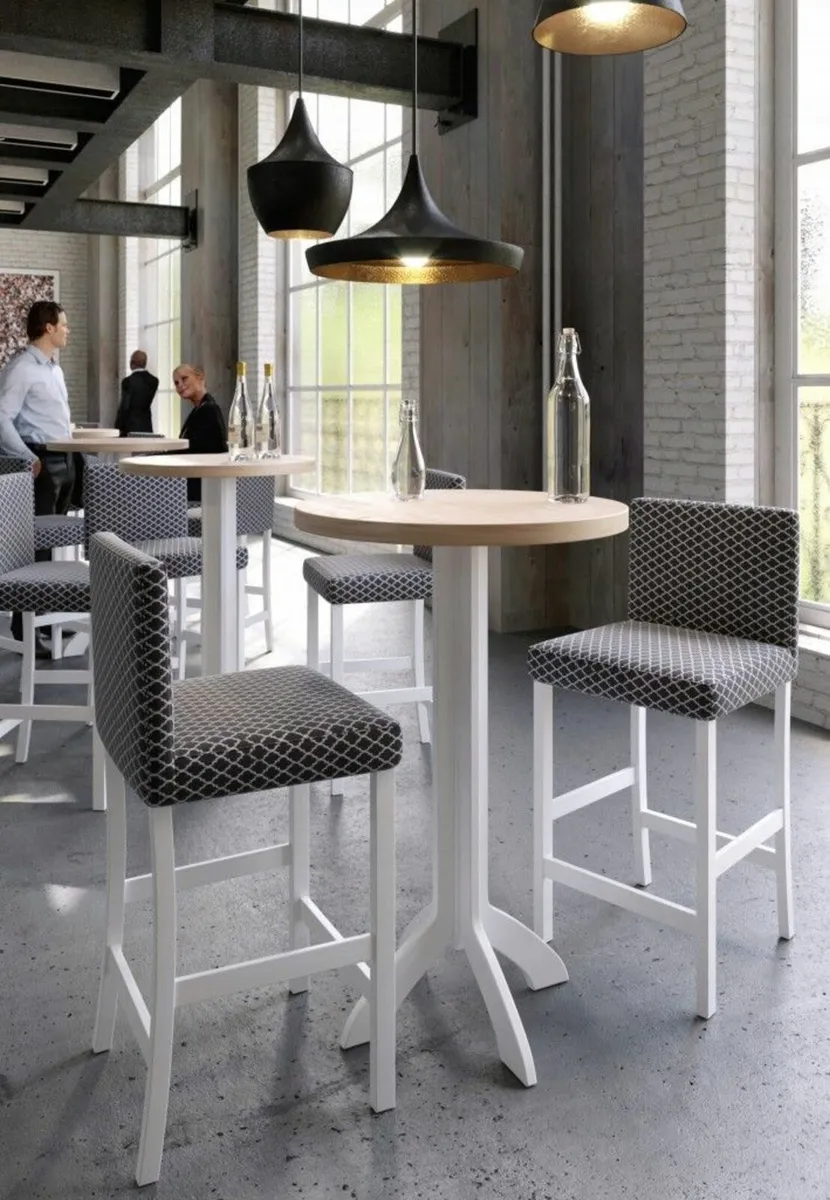 Vienna Upholstered Wooden Bar Stool - Image 2