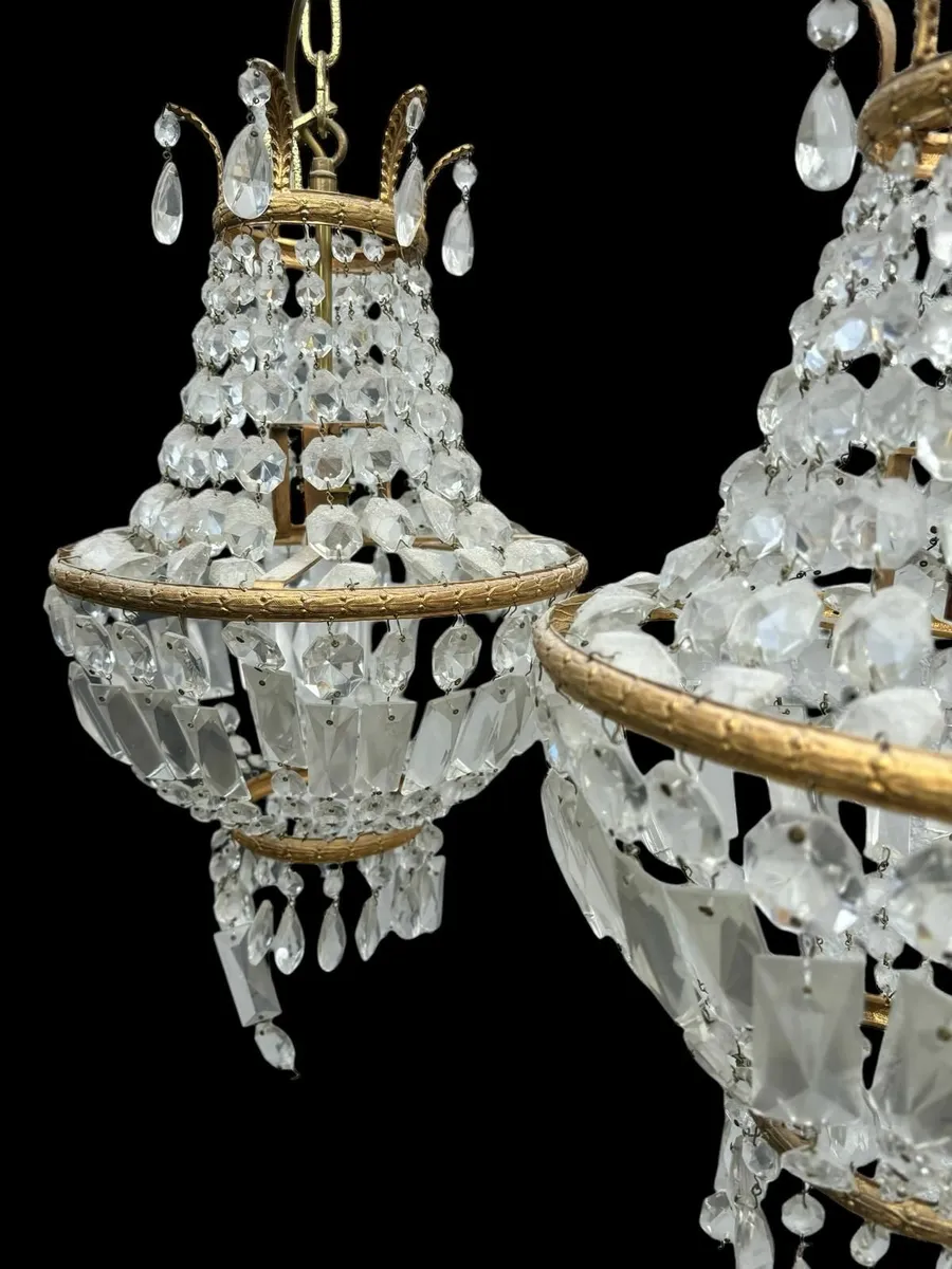 Chandeliers x 2 - Antique- Glass - Image 1