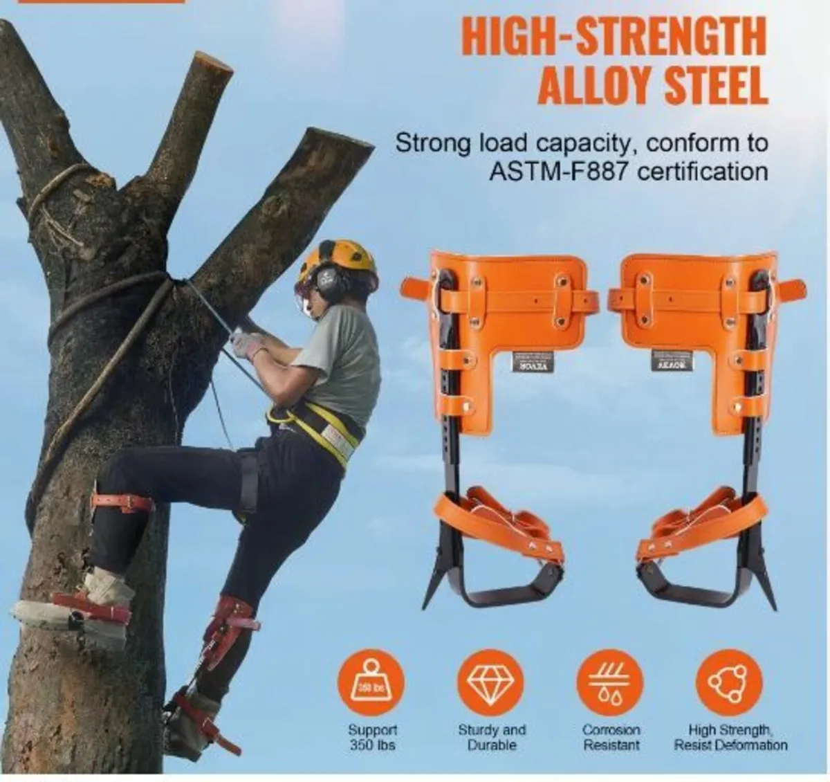 Tree Climbing Spikes Set Climbing Spurs Alloy Stee - Image 3