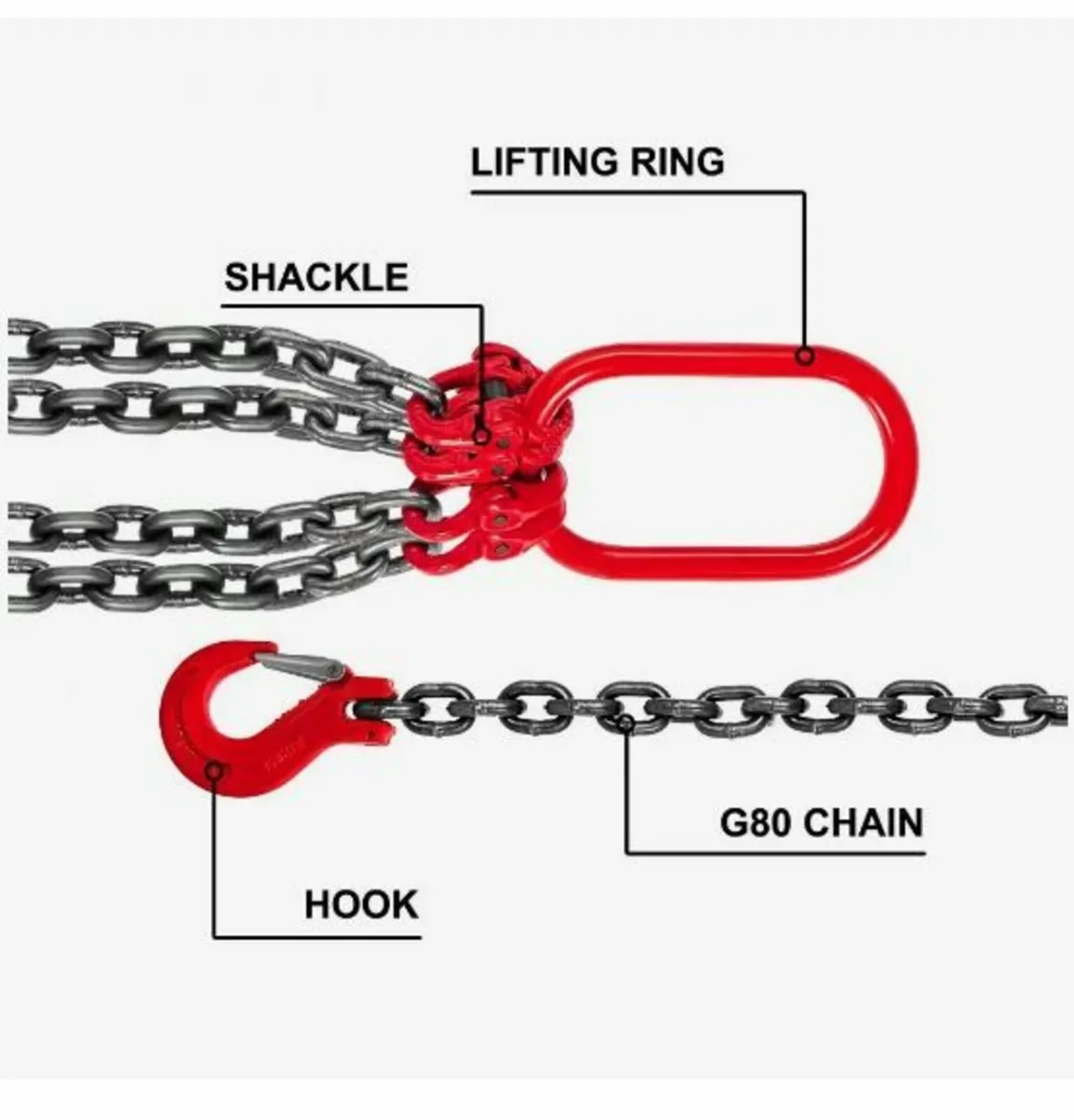 4 Legs Chain Sling with Sling Hook G80 - Image 4