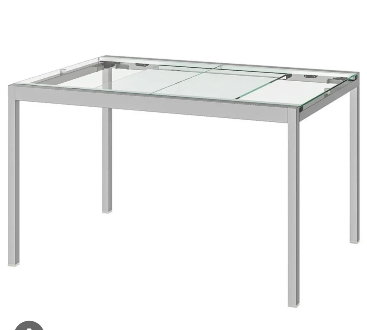 Glivarp extendable glass and chrome table - Image 1