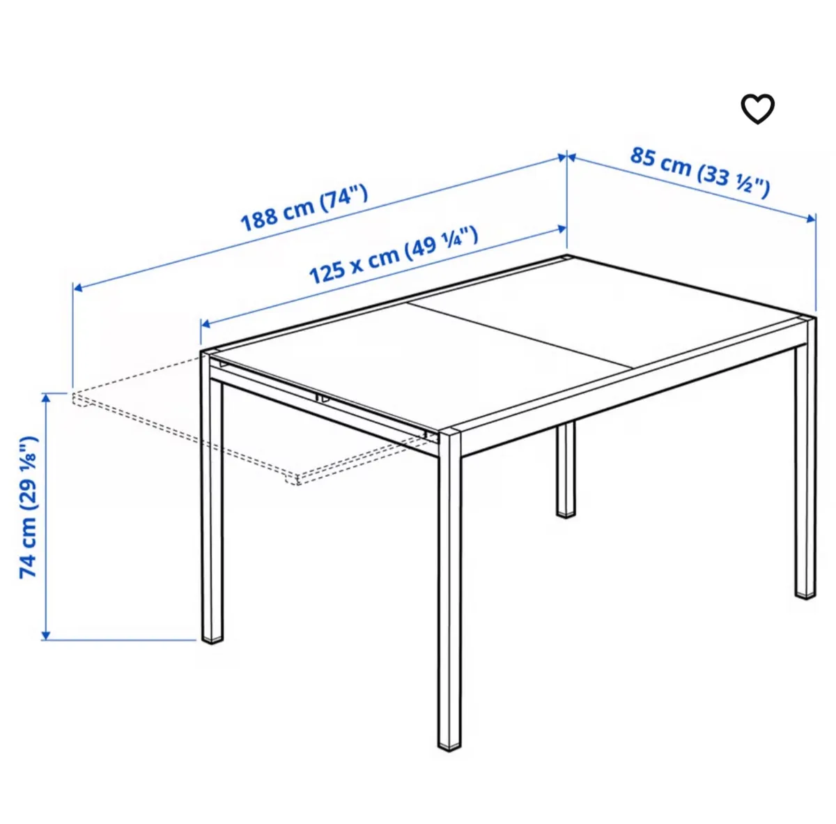 Glivarp extendable glass and chrome table - Image 2